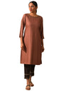 W for Woman Dusty Pink Silk Viscose Tussar Kurta
