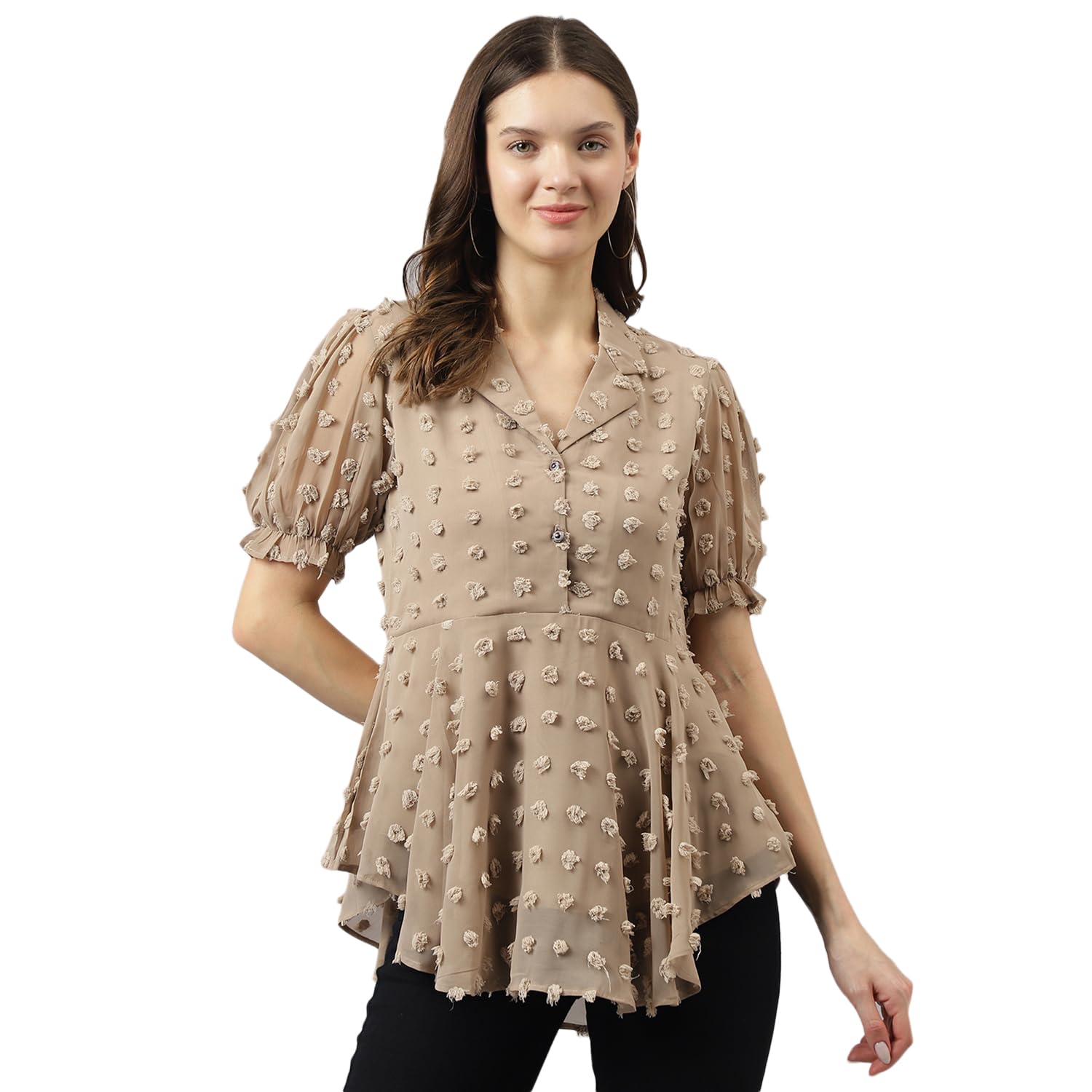TOOCHKI Womens Regular Fit Shirt (TOOCHKI123-TP_Beige