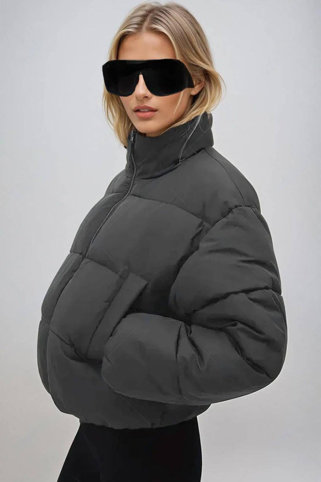 Kotty WomenS Cozy, Durable, And Effortlessly Chic Winter Puffer Jacket(Black,M)