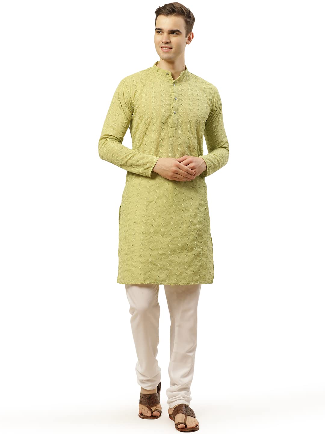 Jompers Mens Embroidered Straight Kurta Pyjama Set