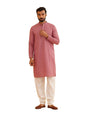 SOJANYA (Since 1958, Men's Cotton checked Embroidered Kurtra & White Pyjama Set::Size-36