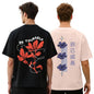 Nobero MenS Graphic Print Oversized Fit T-Shirt (1M-Twrt-C1242-Po2_Blush/Black