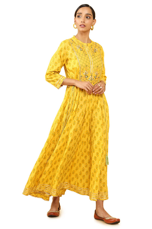 Soch Women's Cotton Embroidered Regular Kurta