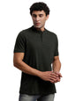 Turtle Men Dark Green Solid Cotton Stretch T-Shirt