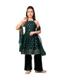 Aarika Girls Ethnic Wear Green Colour Sequin Embroidery Georgette Kurta Sharara Set With Dupatta-3-13 Years (Sh-Shm-5002)