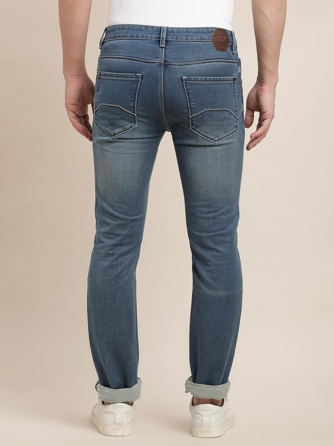Turtle Men Cotton Stretch Narrow Fit Flat Front Light Blue Jeans