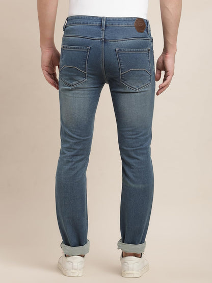 Turtle Men Cotton Stretch Narrow Fit Flat Front Light Blue Jeans