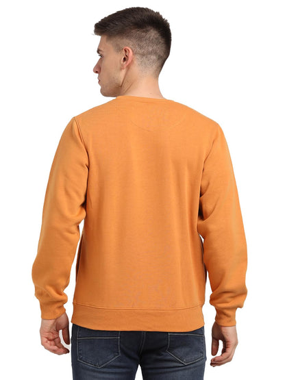 Turtle Men Poly Cotton Slim Fit Full Sleeve Mustard Sweatshirt