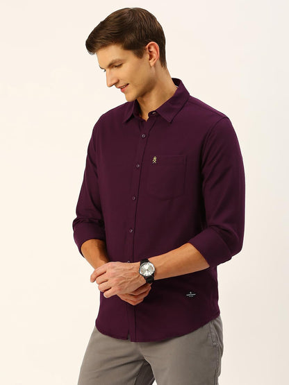Thomas Scott Mens Classic Slim Fit Flannel Casual Shirt Wine
