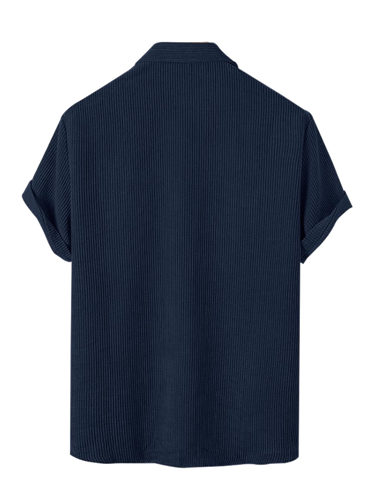 Nobel Monk MenS Solid Casual Shirt |Half Sleeve | Regular Fit |Stylish Shirt For Men Navy Blue