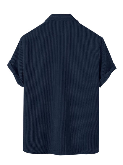 Nobel Monk MenS Solid Casual Shirt |Half Sleeve | Regular Fit |Stylish Shirt For Men Navy Blue