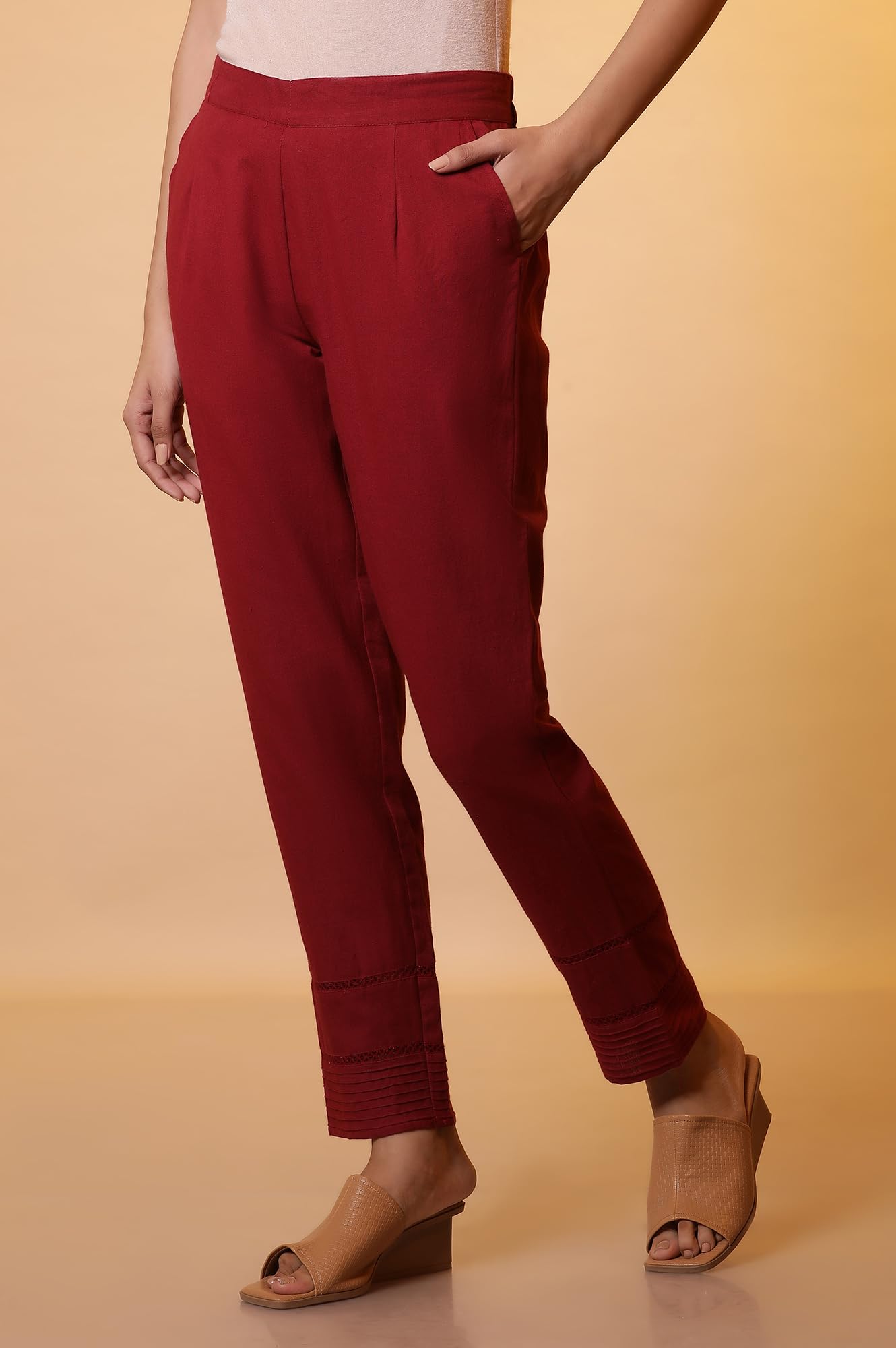 Aurelia Womens Slim Trousers (24FEA60313_Maroon