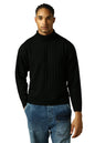 Hubberholme Men Knitted Acrylic Oversized Fit Turtle Neck Long Sleeve Sweaters Black