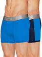 XYXX Mens Underwear Illuminati IntelliSoft Antimicrobial Micro Modal Trunk Pack of 2 (Black Iris & Brilliant Blue ; Brilliant B