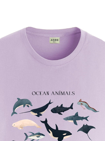 ADRO T Shirts for Boys & Girls || Ocean Sharks Printed T-Shirt || Ages 3-14 || 100% Cotton Round Neck Tshirt for Boys & Girls||K