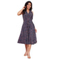Fabindia WomenS Cotton A-Line Midi Dress (1037627Blue-Red_Blue
