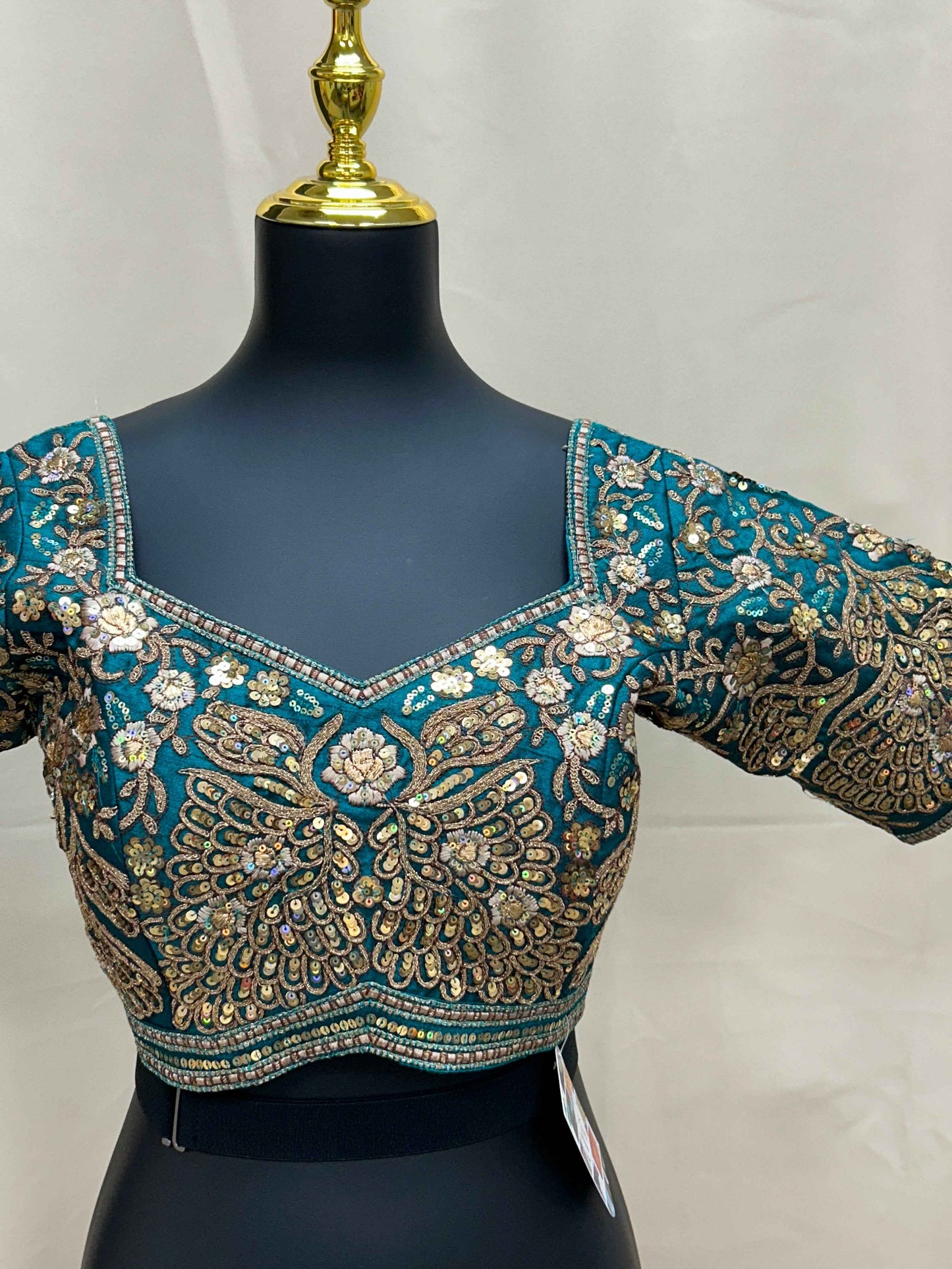 Designer Blouse : Teal green