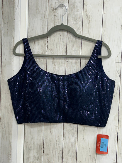Blue sleeveless blouse