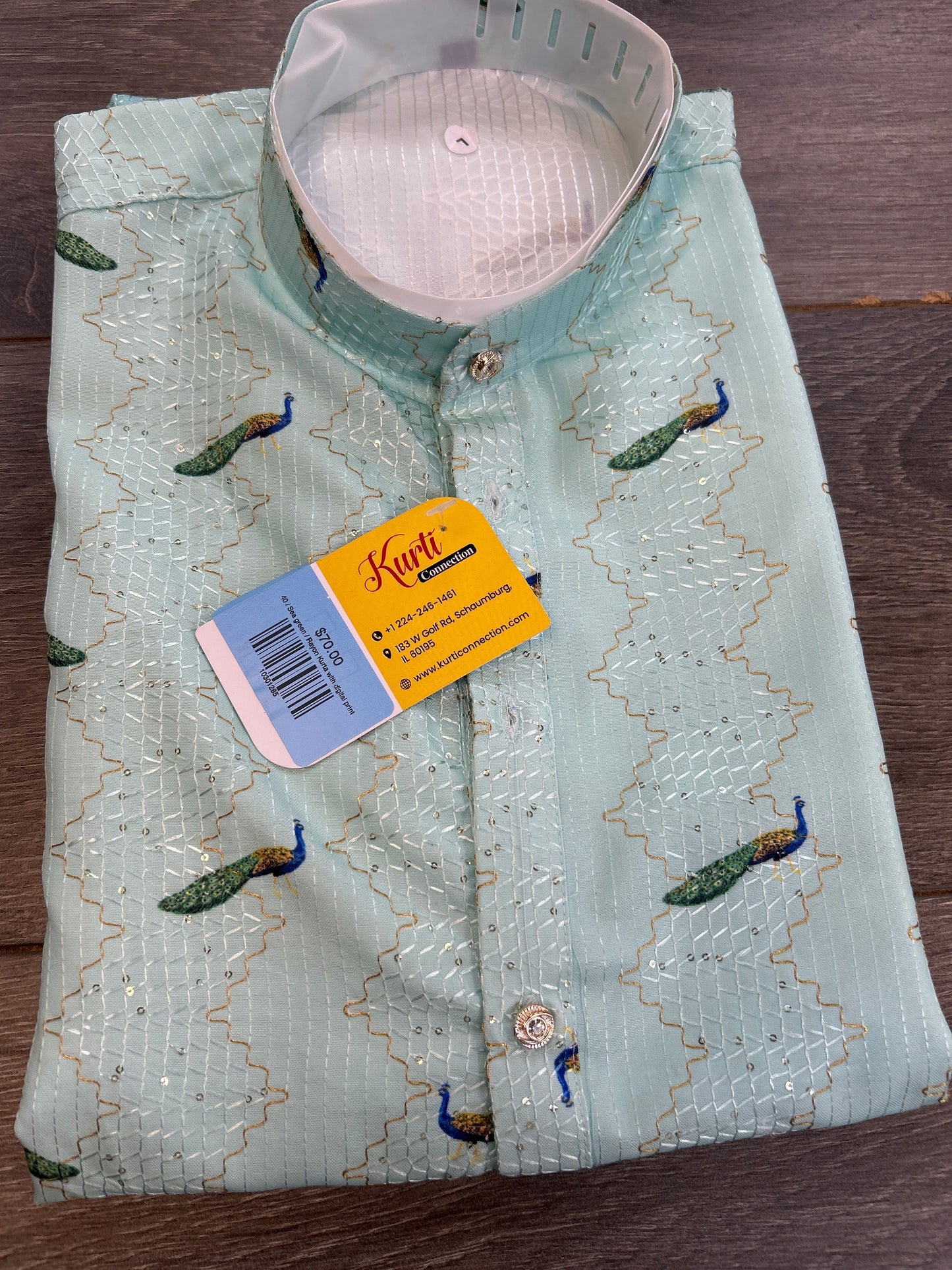 Embroidered Kurta With Printed Accents