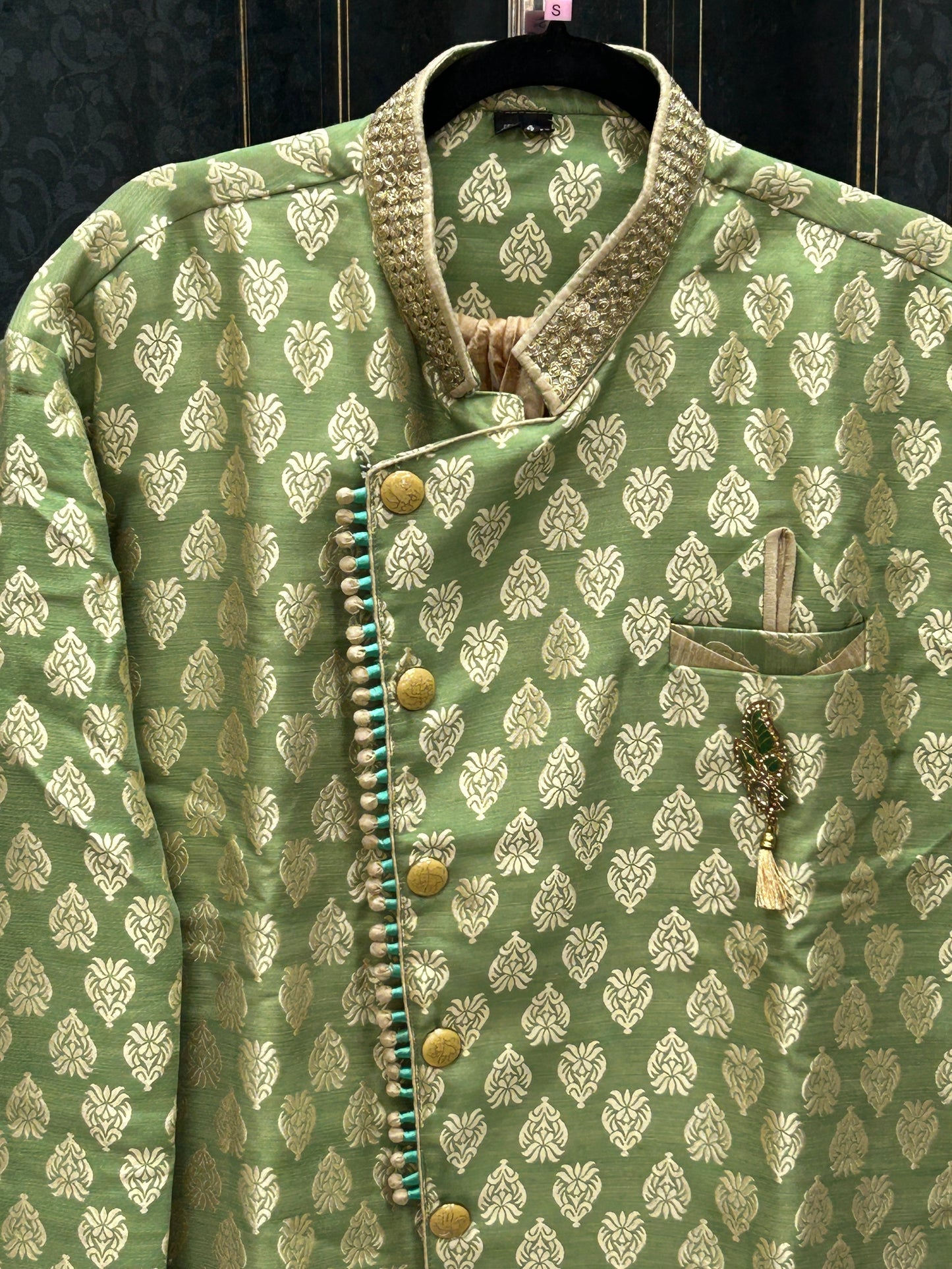 Sherwani with golden dhoti pant