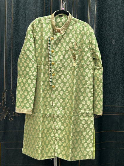 Sherwani with golden dhoti pant