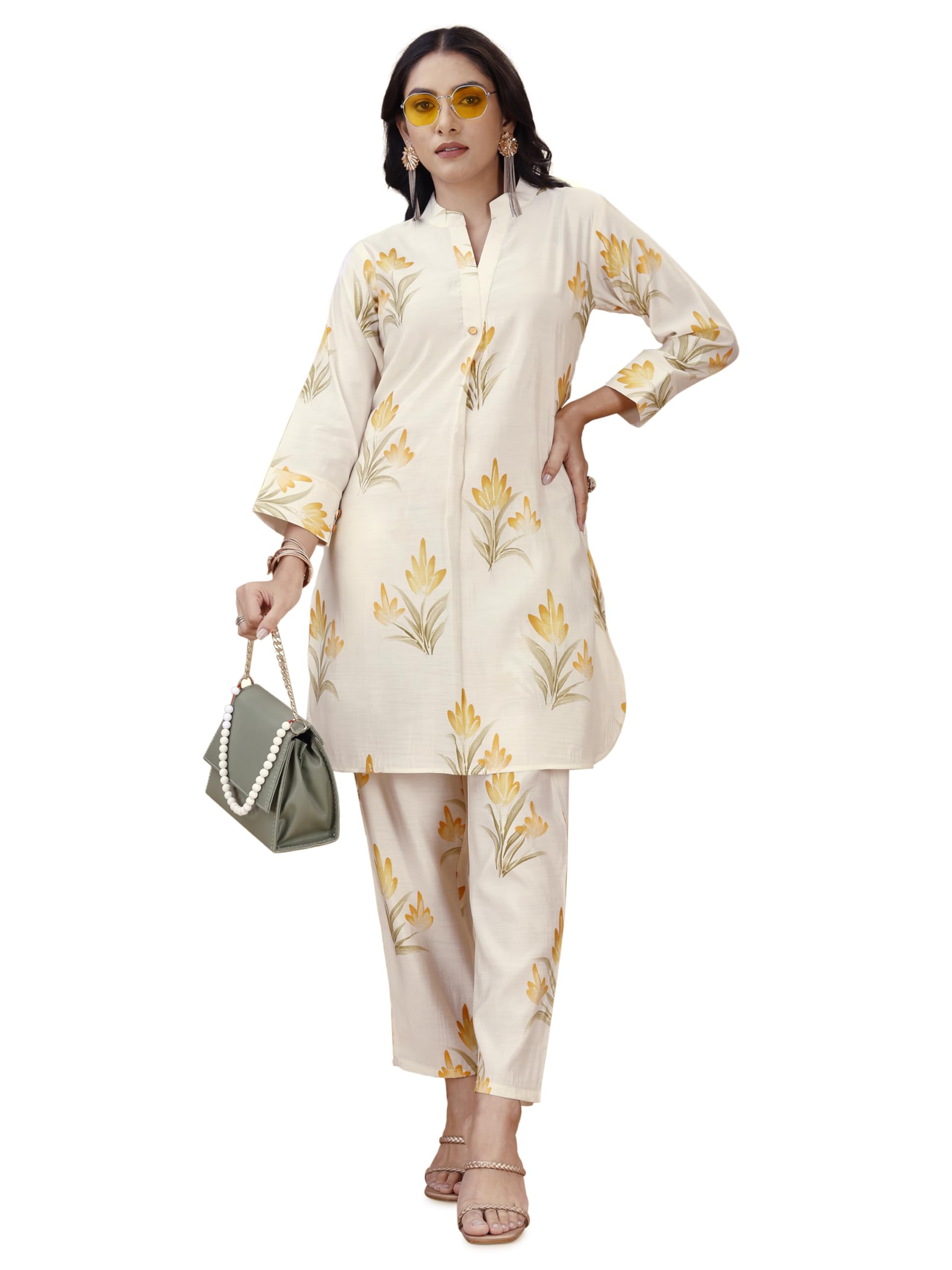 Womanista Women Silk Blend Printed Co Ord Set