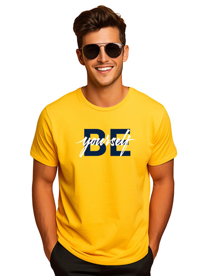ADRO Tshirt for Men | Printed T Shirt for Men | 100% Cotton T-Shirt |Printed T Shirt | T-Shirts | RN24-BYO-MU-2XL Mustard