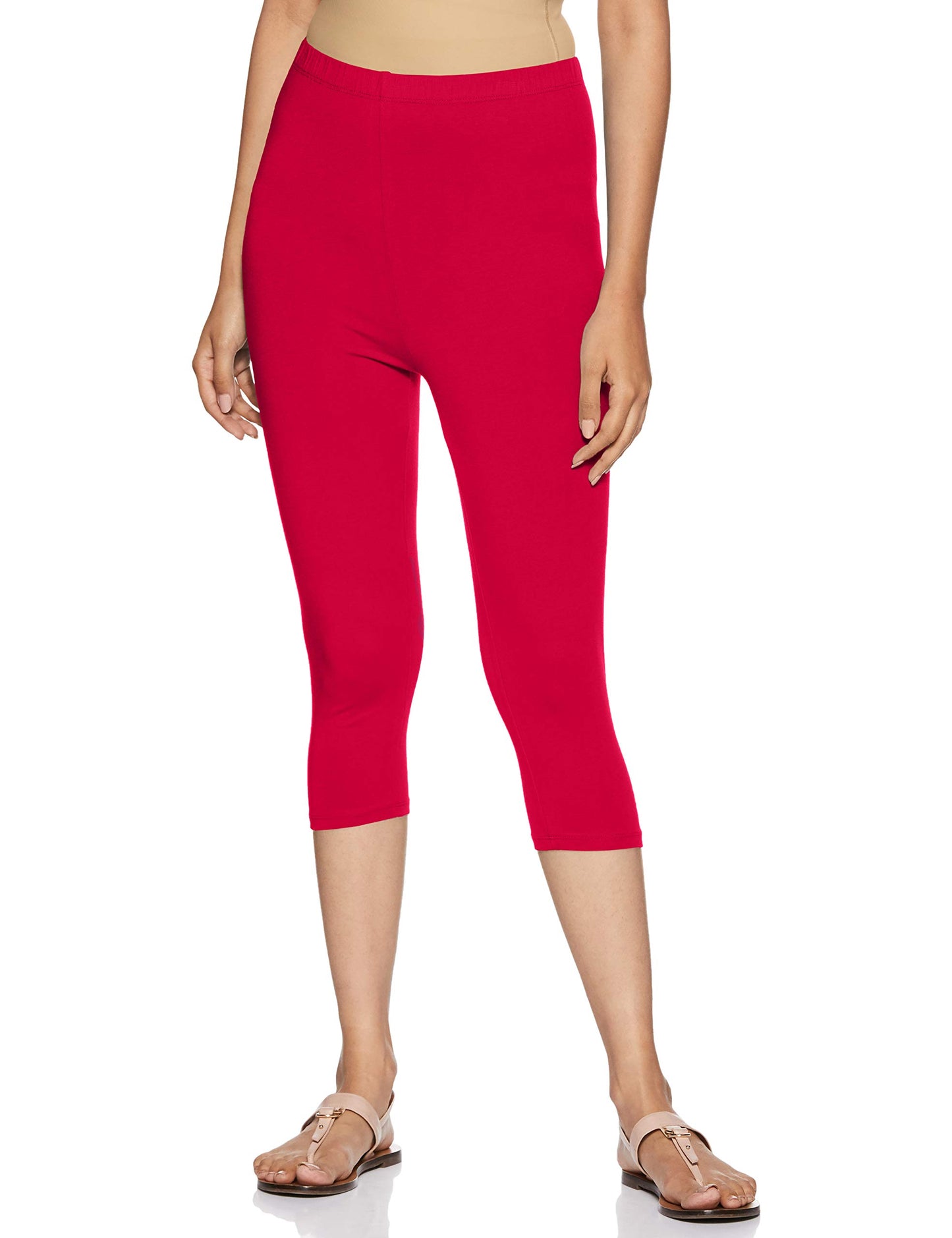 Rupa Softline Capri Leggings For Women Cotton Elastane Ultra Soft Free Size Stretch Fit