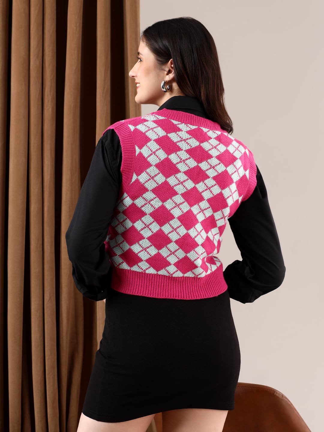 Kotty WomenS Trendy Sleeveless Sweater Vests  Perfect For Layering And Smart-Casual Outfits(Multicolored,L)