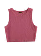 Toochki Tops for Woman | Spandex Top | Crop | Short | Western | for Jeans | Sleeveless | Stretchable | Dark Pink
