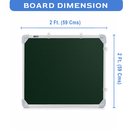 Eduway 2X2 Feet Kunj Non-Magnetic Double-Sided Chalk Board & White Board (Combo Pack) With 1 Wooden Duster, 2 Chalk Holders, 10