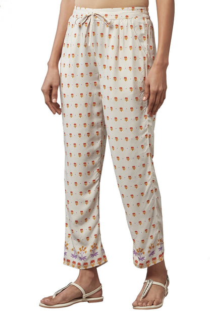 W for Woman W Strechable Straight Pants for Women | Trousers for Women Off White