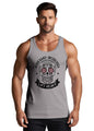 Peppyzone Mens Printed Athletic Fit Vest (TT-Gym-118_Grey