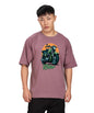 SHODOX Mens 100% Cotton Oversized Half Sleeve Tshirt for Men - Drop Shoulder Front and Back Printed Round Neck Tshirts, Relaxed
