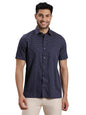 Turtle Men Cotton Tencel Regular Fit Blue Formal Shirt