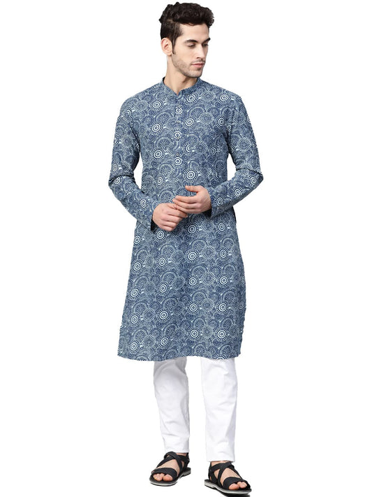 See Designs Mens Kurta | Specially Crafted And Designed For The Eid Festival MenS Grey Kurta With Pyjama Mandarin Collar Long S