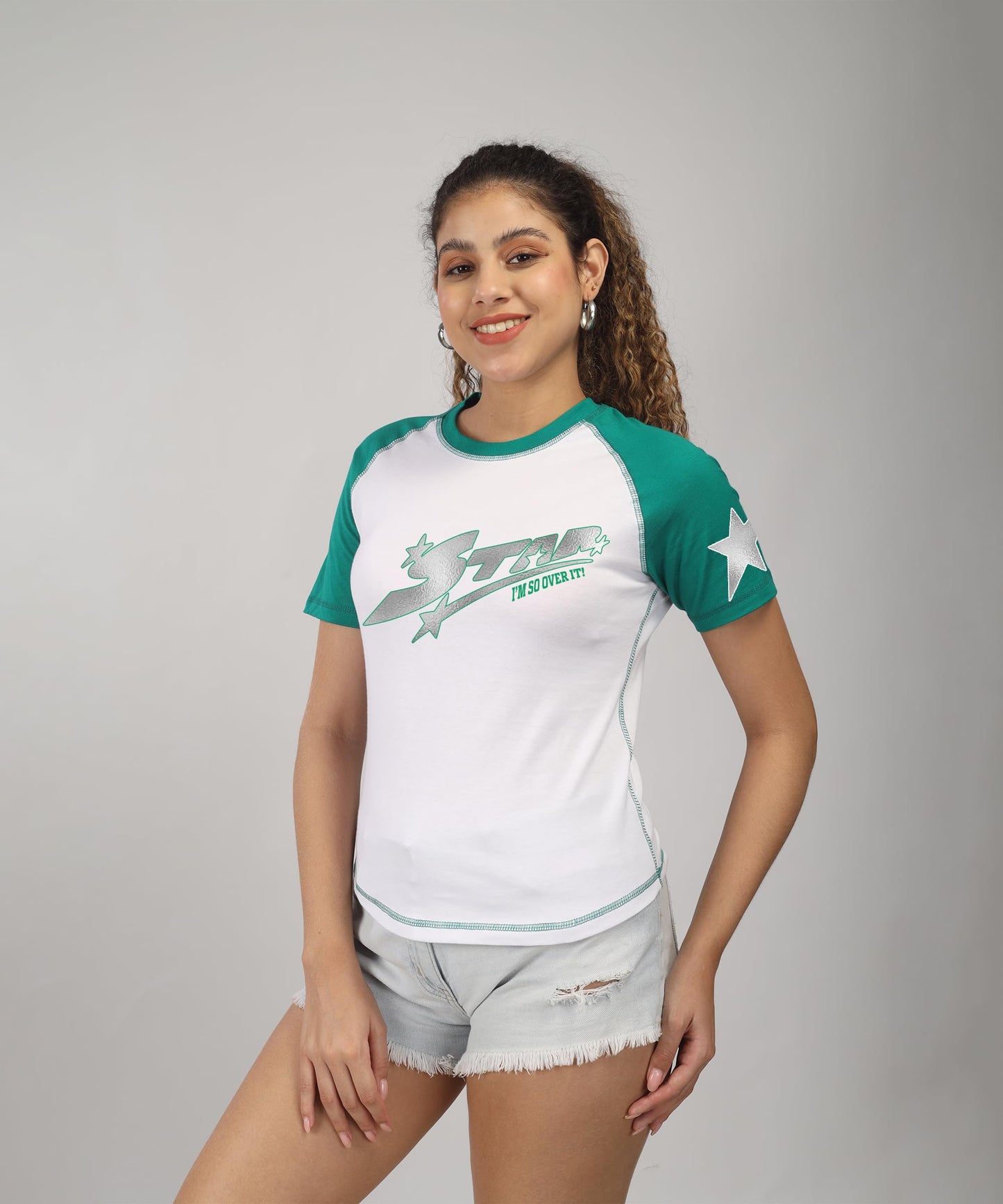 SHODOX Womens 100% Cotton Printed Regular fit Round Neck Short Sleeve Tshirt (Pack of 1)