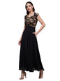 Miss Chase Women Floral V - Neck Cap Short Sleeves Lace Overlaid Fit & Flare With Pockets Paneled Maxi Dress (Mcss21D06-11-62-0