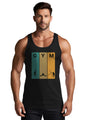 Peppyzone Mens Printed Regular Fit Vest (TT-Gym-791_Black