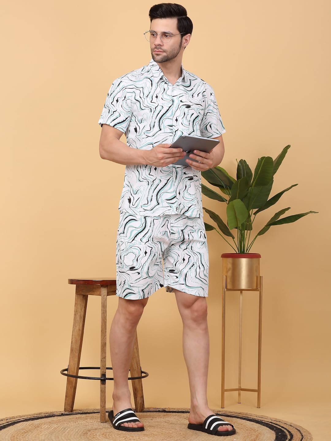 Sweet Dreams Men Printed Shorts Set