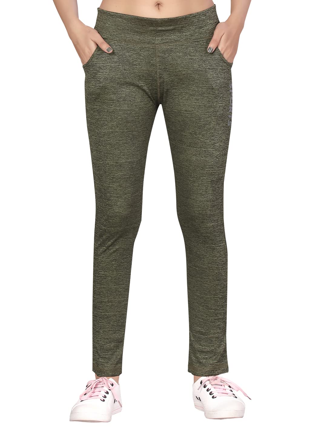 Aarika Women's Green Color Track Pants (TP-PLAIN-04-GREEN-M)