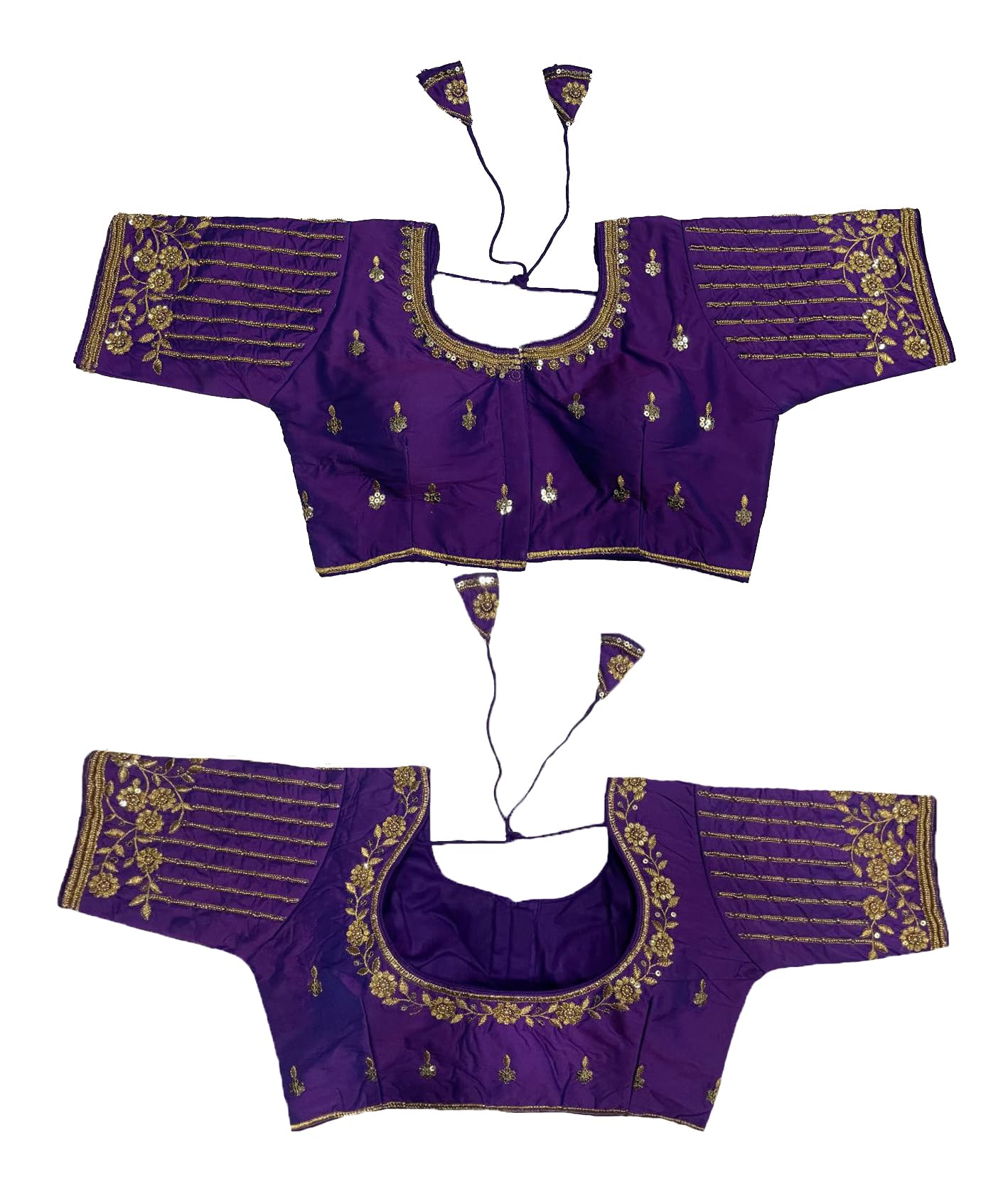 Pujia Mills Womens Readymade Bridal Embroidery Blouse Multi Coding maggam Work moti Work Indian Ethnic Designer Stitched Readym