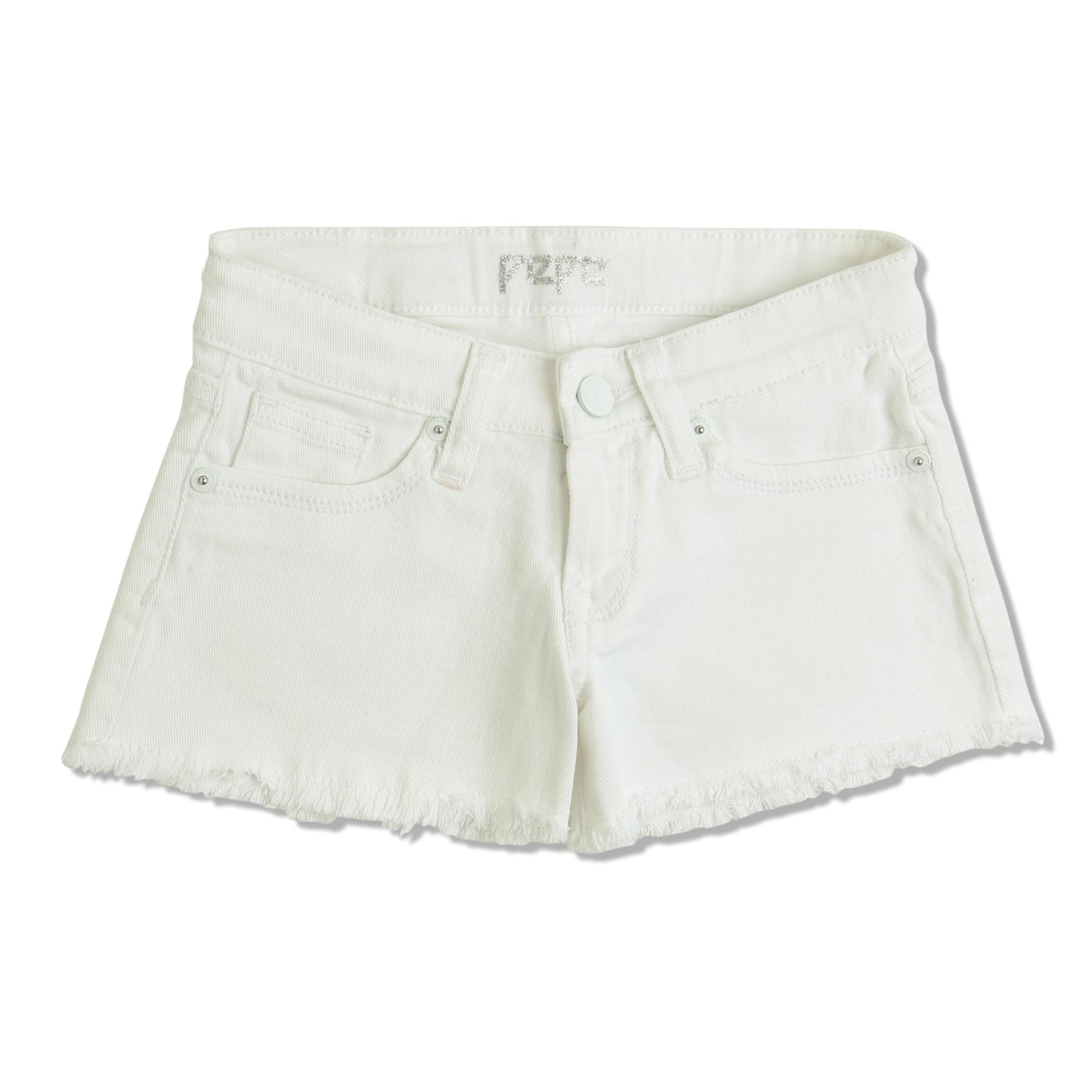 Pepe Jeans Girls Poppy White Denim Short, White Rinse,6