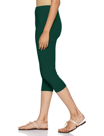 Rupa Softline Capri Leggings For Women Cotton Elastane Ultra Soft Free Size Stretch Fit