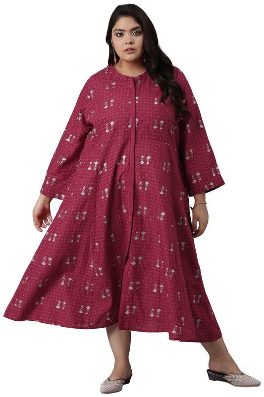 W for Woman Persian Red All-Over Print Kurta