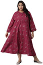 W for Woman Persian Red All-Over Print Kurta