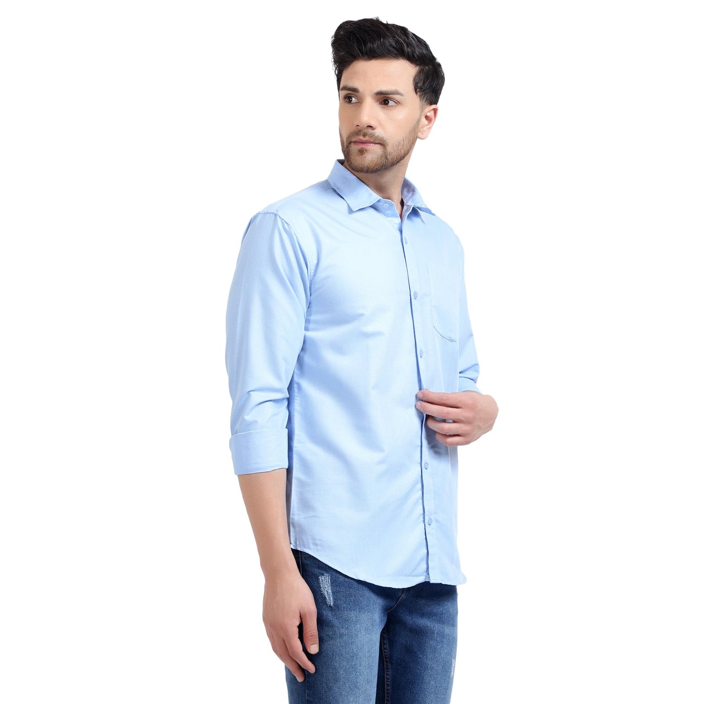 Tee Projekt Premium Plain Cotton Shirt for Men | Cotton Shirt | Casual Shirt | Solid Shirt | Full Sleeves | Formal Shirt (SFA-ST