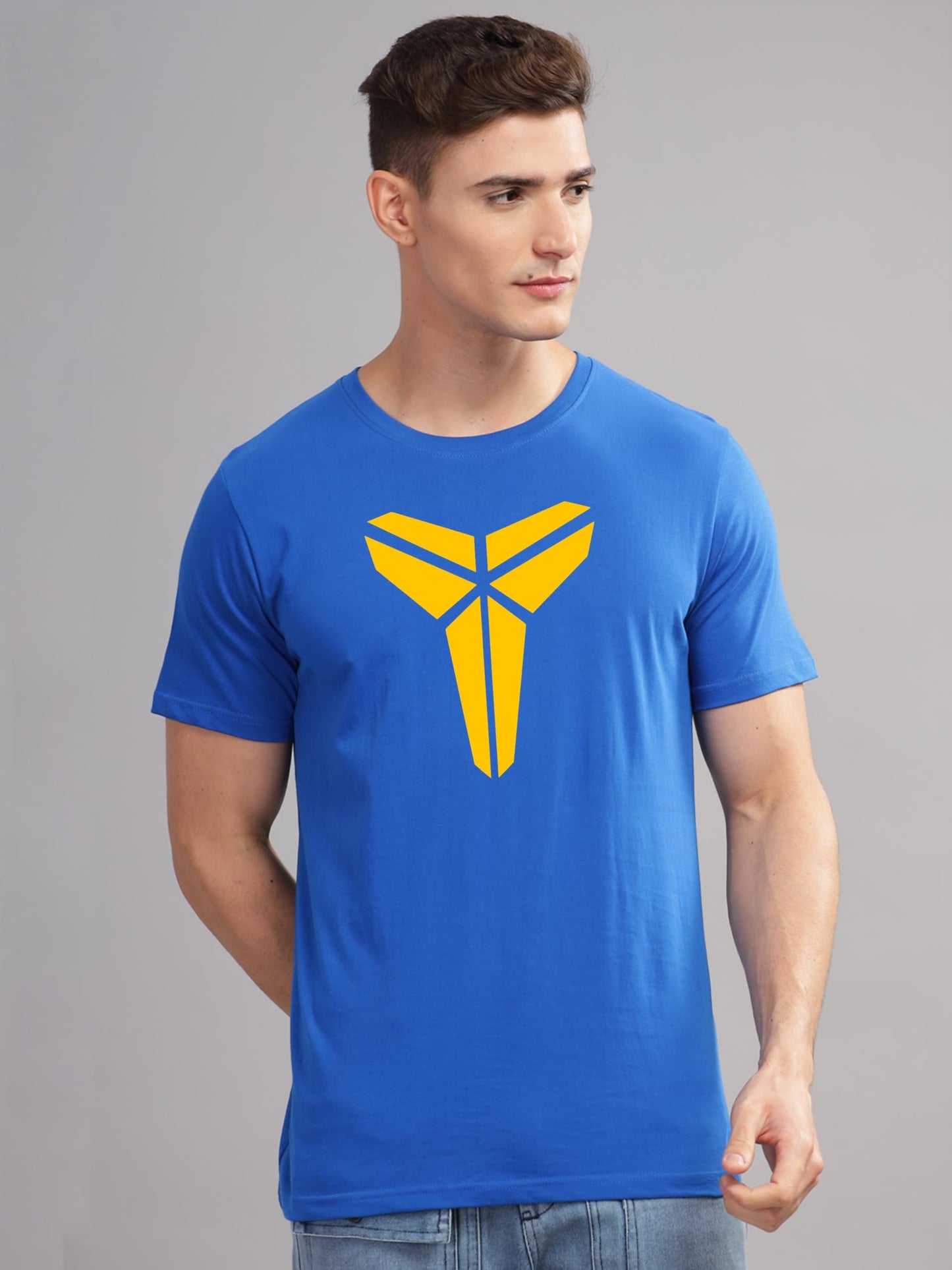 ADRO Mens Printed T Shirt - Premium Cotton Graphic Printed Tshirt - Royal Blue T-Shirt - RN24-TOB-RB