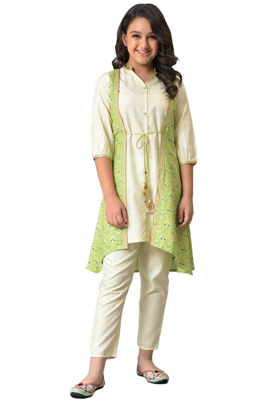 Aurelia Viscose Girl Gillet-Kurta-Trouser-