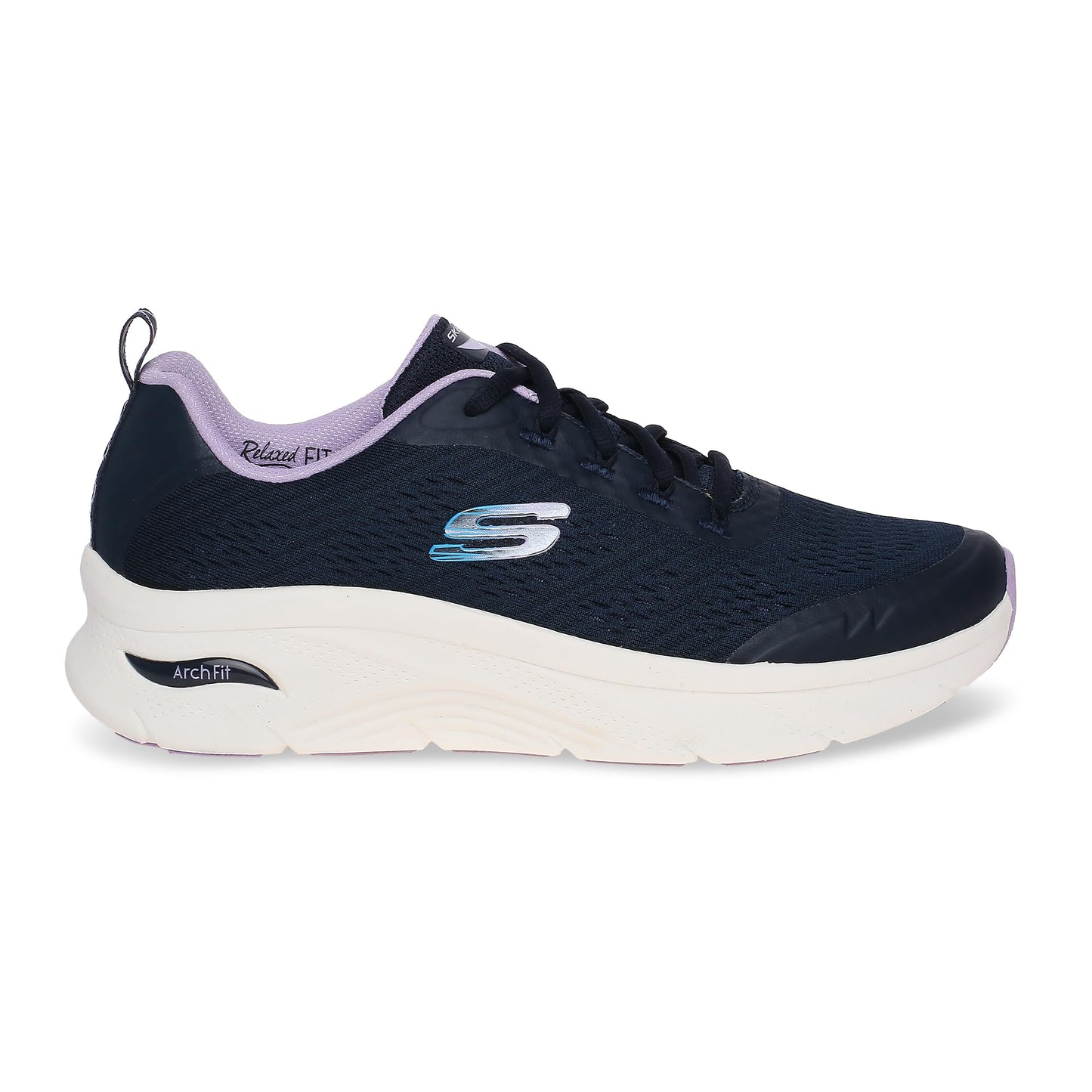 Skechers Women Arch Fit DLux Cozy Vegan Well Cushioned Supportive Platform Midsole Lavendar Sports Shoes